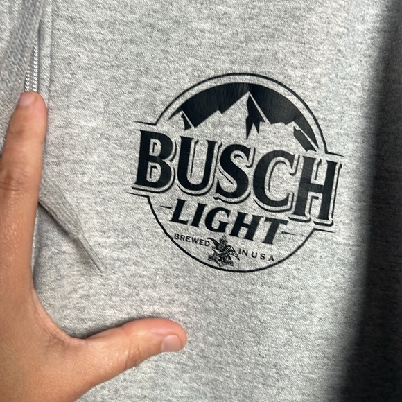 Champion Gray and Navy Hoodie Busch Light Day Drinking Size Medium - Picture 3 of 5